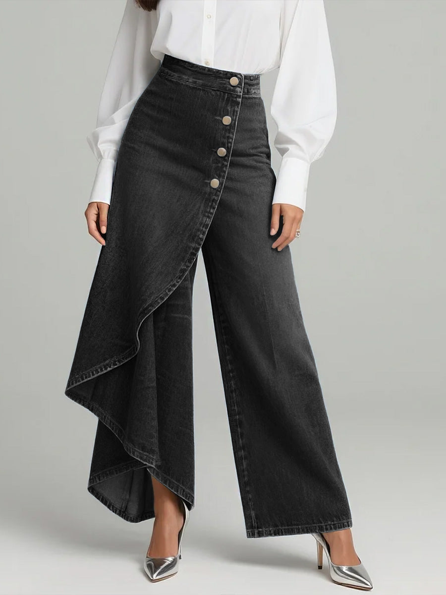 Amalia – Vida jeans med asymmetrisk överlappning