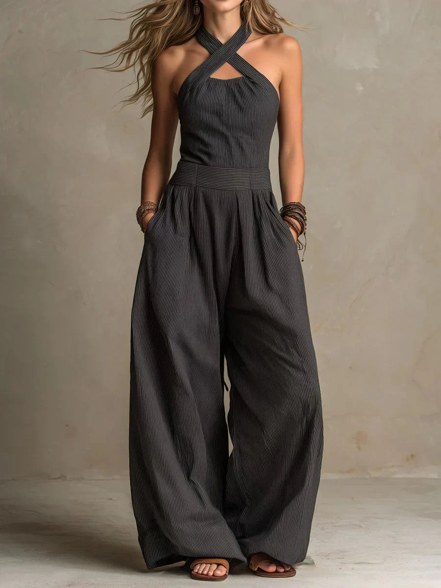 Estrid – Jumpsuit med korsad halsringning