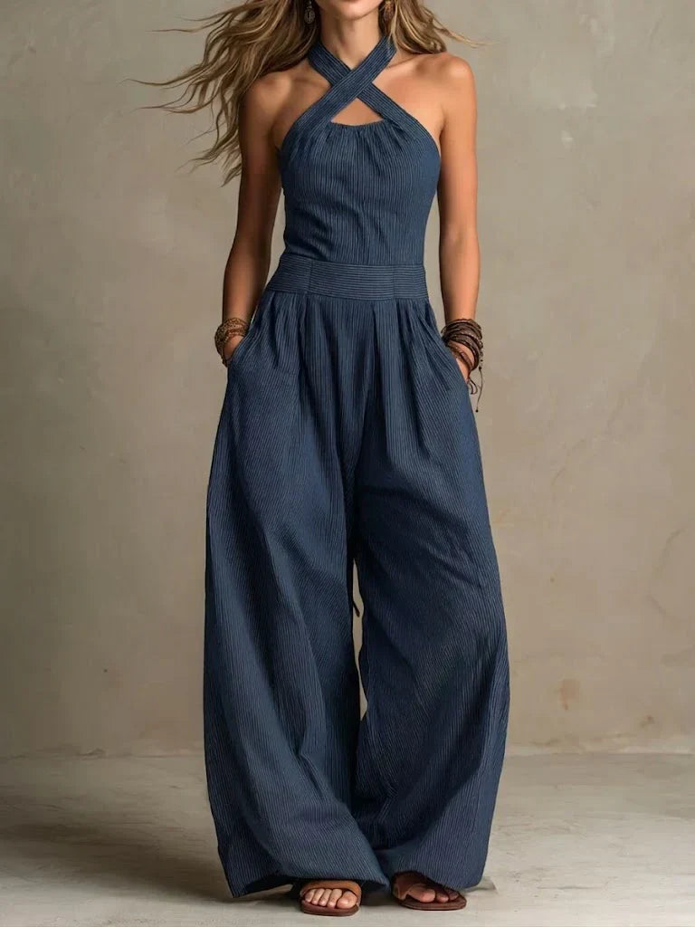 Estrid – Jumpsuit med korsad halsringning