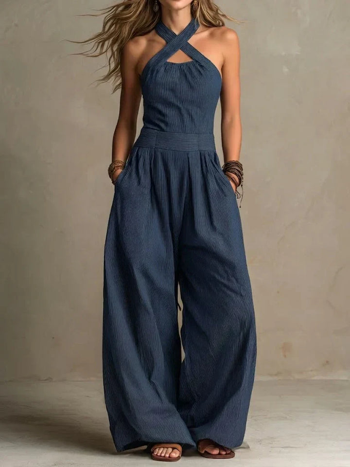 Estrid – Jumpsuit med korsad halsringning