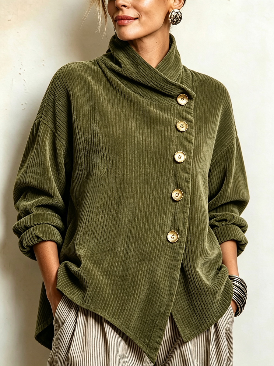 Nikolina – Oversize kofta med asymmetrisk knappstängning