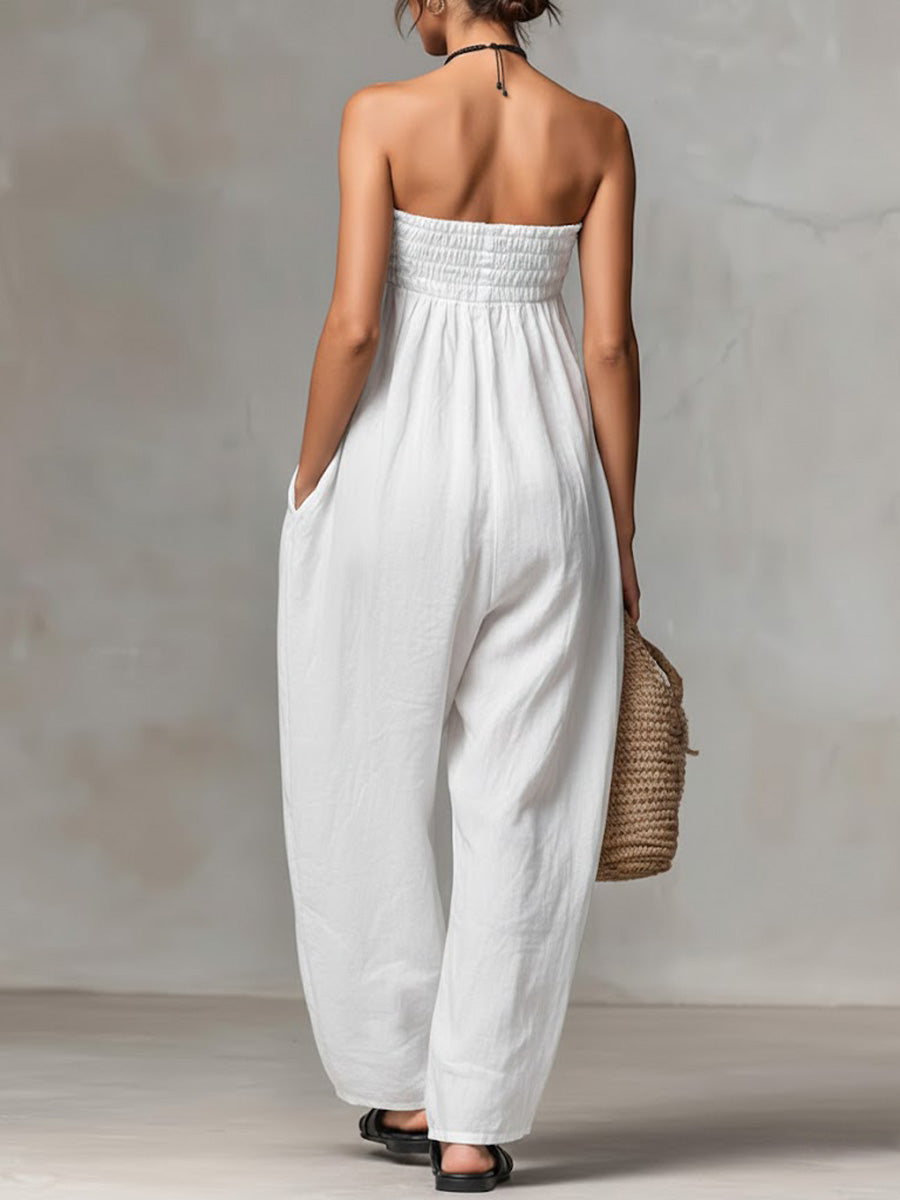 Anneli – Axelbandslös jumpsuit i maxi-längd