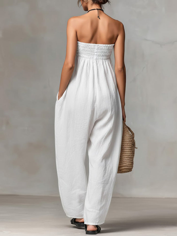 Anneli – Axelbandslös jumpsuit i maxi-längd