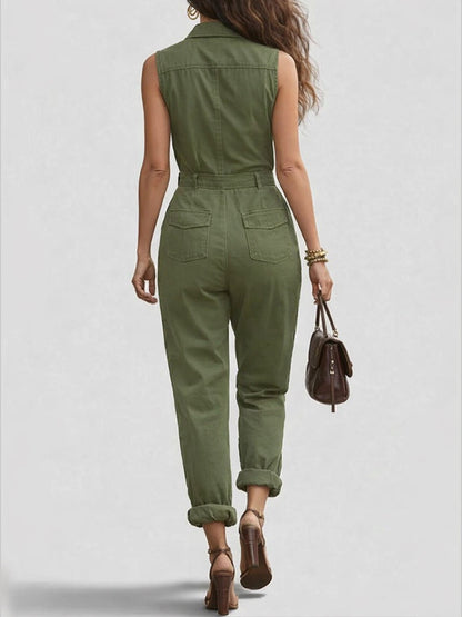 Cornelia – Ärmlös jumpsuit med gulddetaljer