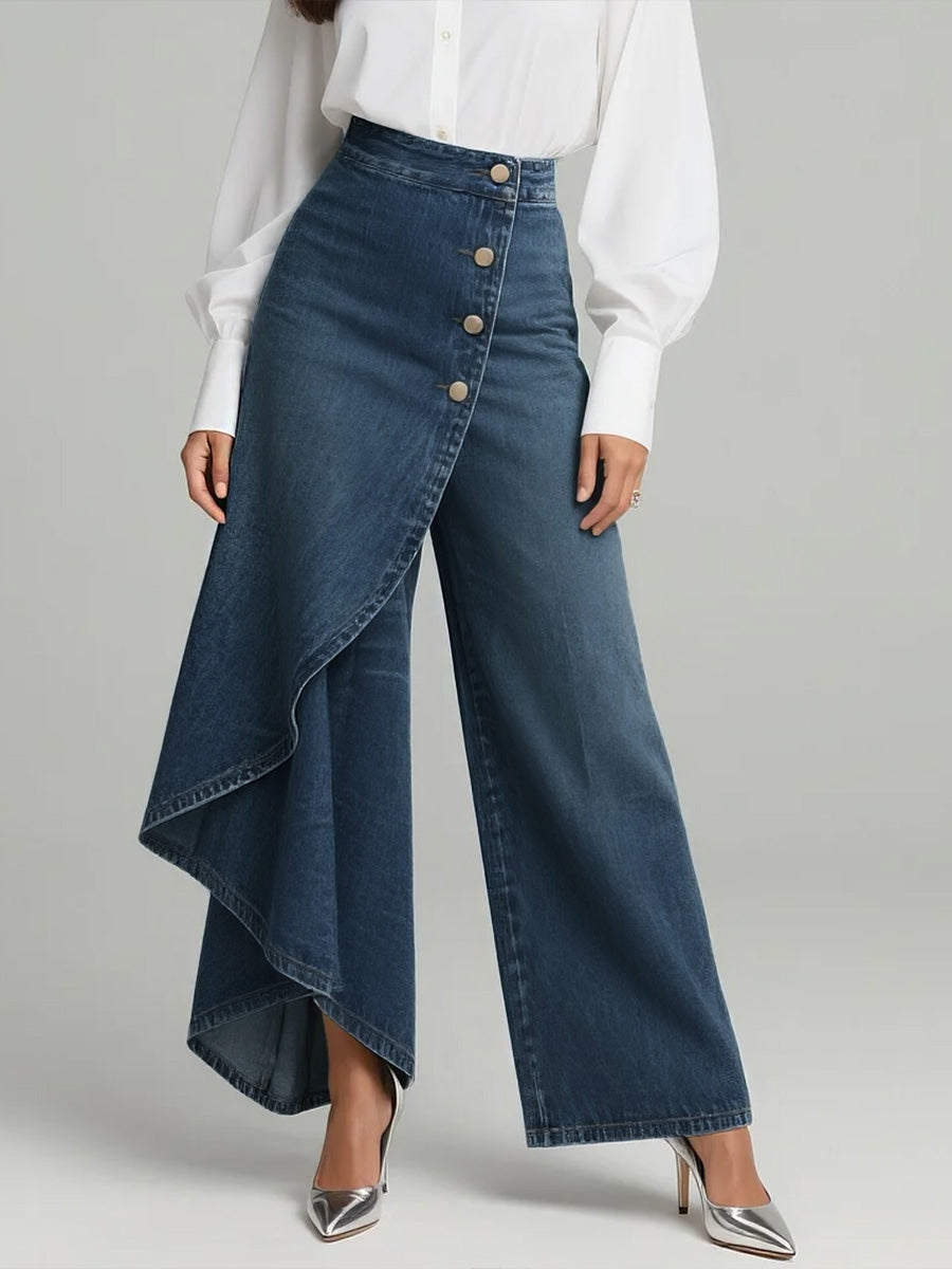 Amalia – Vida jeans med asymmetrisk överlappning