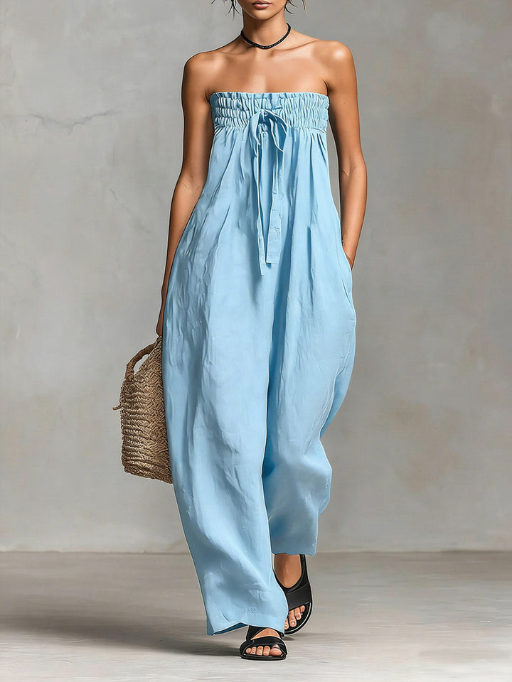 Anneli – Axelbandslös jumpsuit i maxi-längd