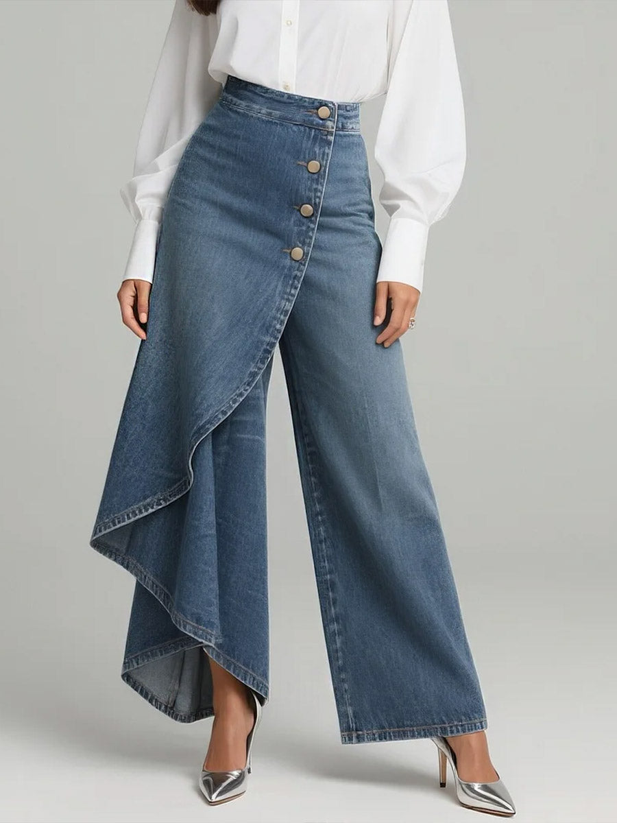 Amalia – Vida jeans med asymmetrisk överlappning