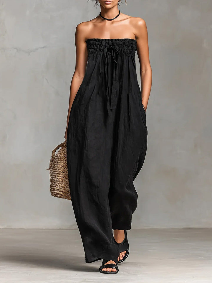 Anneli – Axelbandslös jumpsuit i maxi-längd