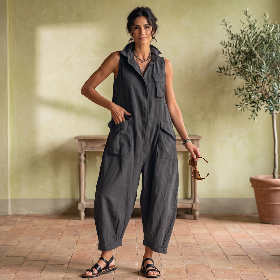 Tuva – Ärmlös jumpsuit med vida ben
