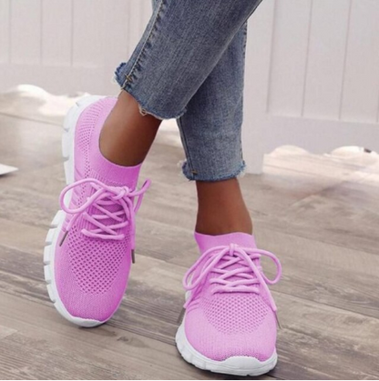 Beda – Lätta sneakers med stickad ovandel