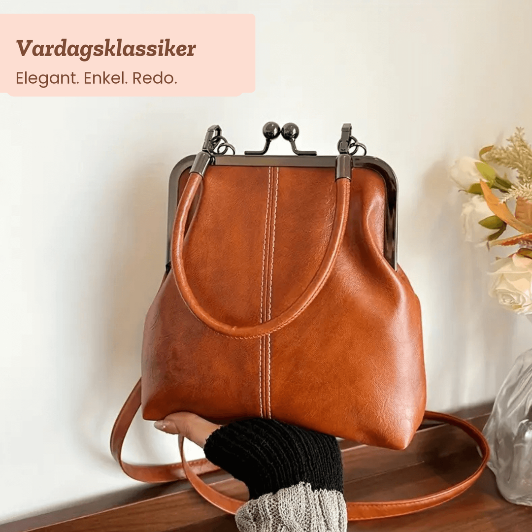 Rebecka – Vintage handväska med klicklås – handgjord av Astrid Göteborg