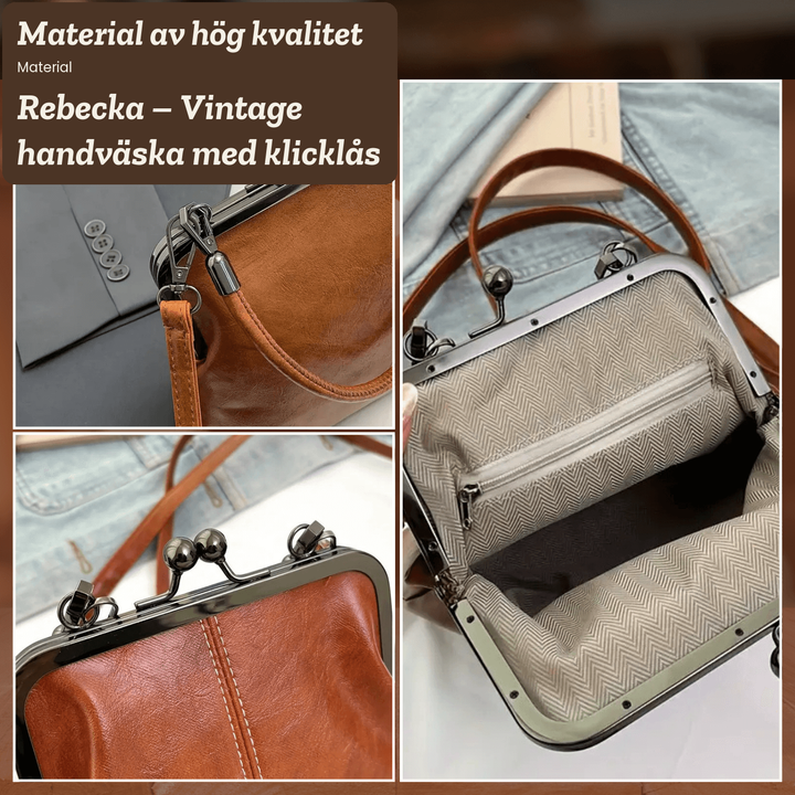 Rebecka – Vintage handväska med klicklås – handgjord av Astrid Göteborg