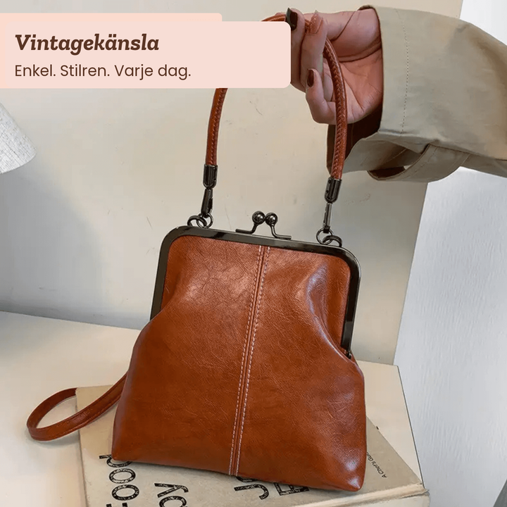 Rebecka – Vintage handväska med klicklås – handgjord av Astrid Göteborg