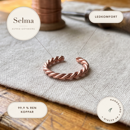 Selma – Handtvinnat armband i koppar – handgjord av Astrid Göteborg