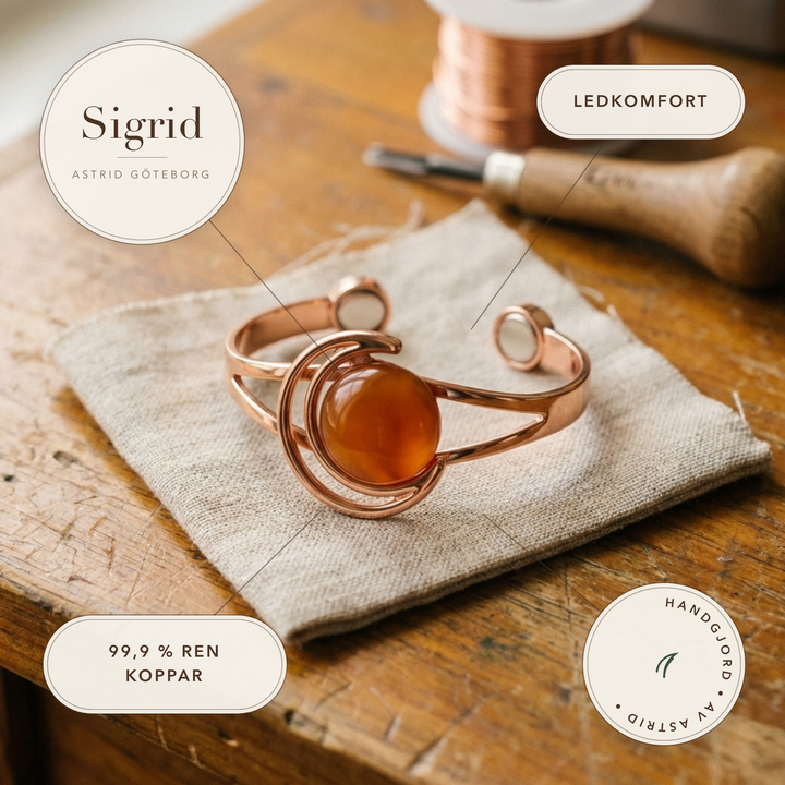 Sigrid – Handgjort manschettarmband med ädelsten – handgjord av Astrid Göteborg