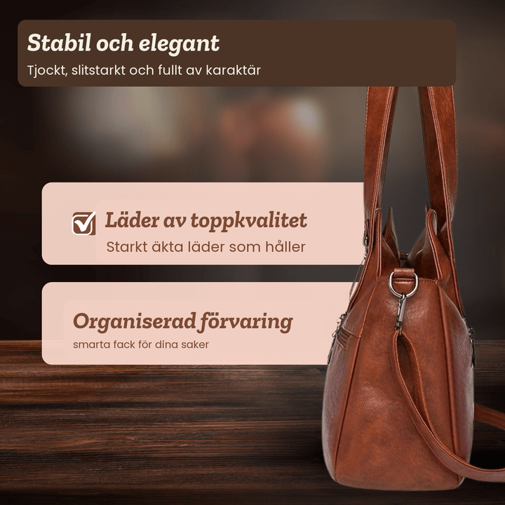 Sigrid – Rymlig axelväska med dubbla dragkedjor – handgjord av Astrid Göteborg
