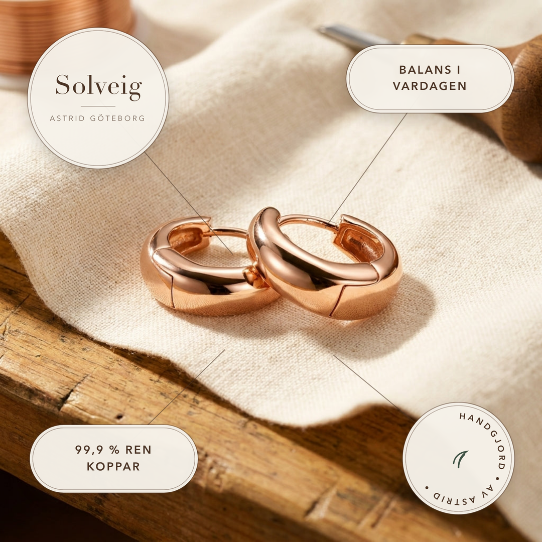 Solveig – Chunky hoops i äkta koppar – handgjord av Astrid Göteborg