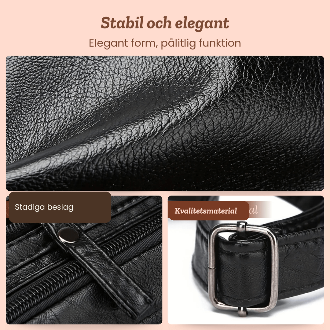 Solveig – Rymlig axelväska med flera fack – handgjord av Astrid Göteborg