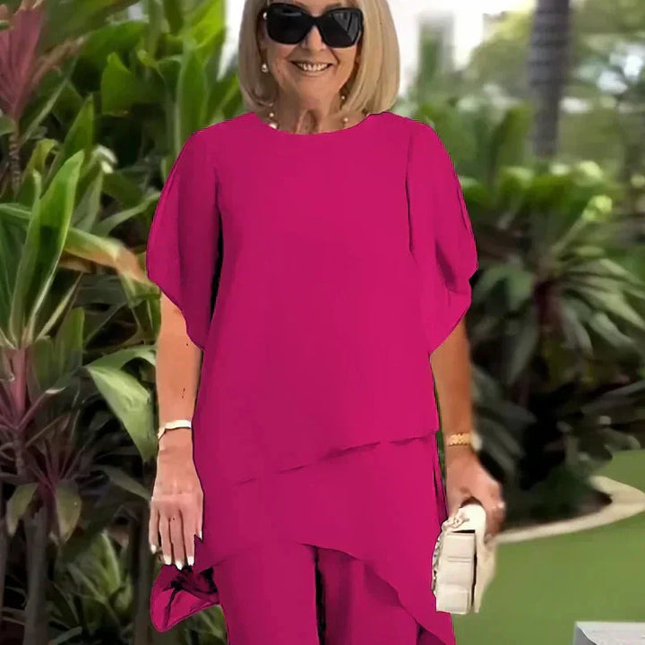 Gerda – Tvådelat set med draperad topp