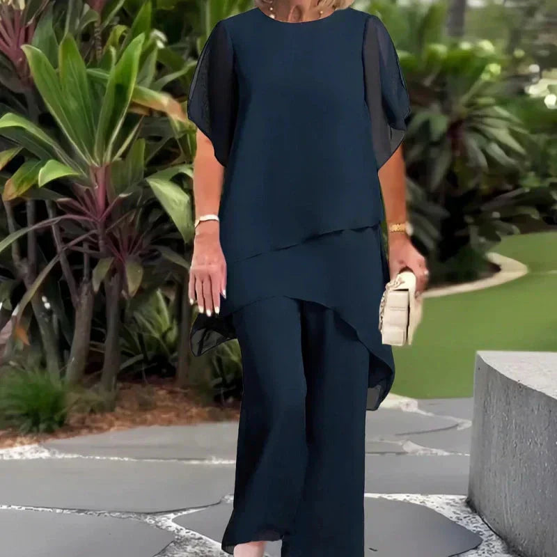 Gerda – Tvådelat set med draperad topp