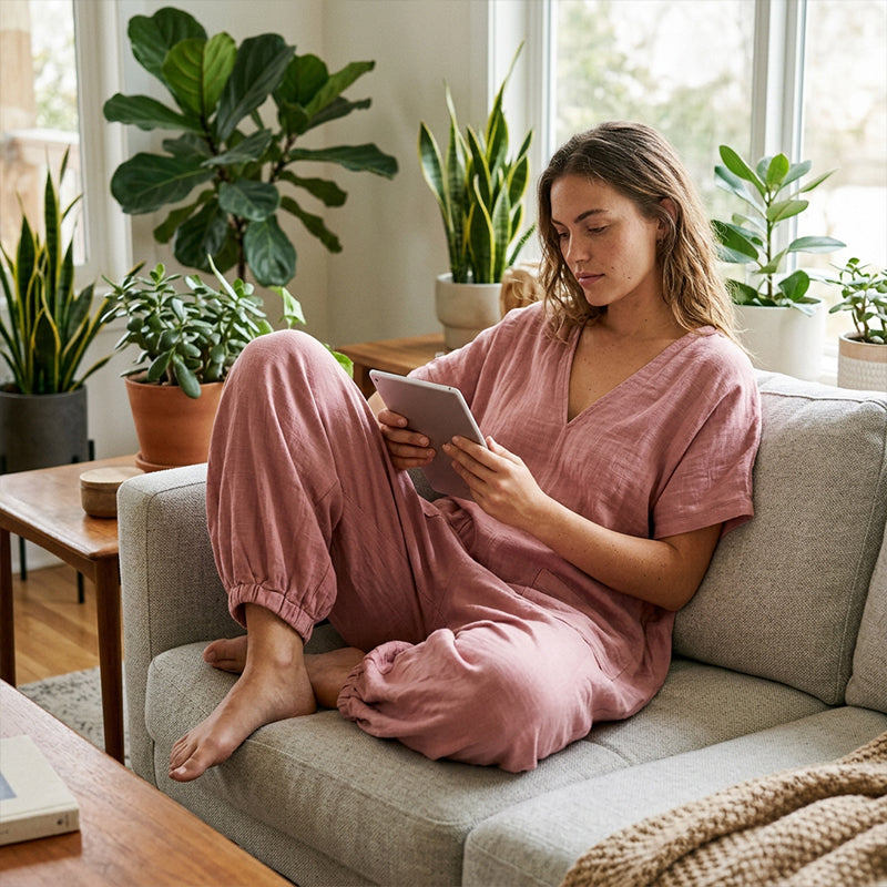 Camilla – Avslappnad jumpsuit med v-ringning
