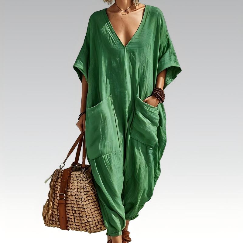 Camilla – Avslappnad jumpsuit med v-ringning