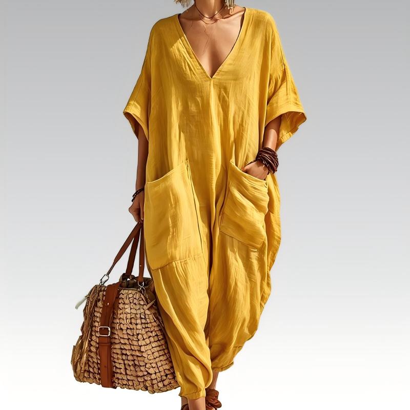 Camilla – Avslappnad jumpsuit med v-ringning