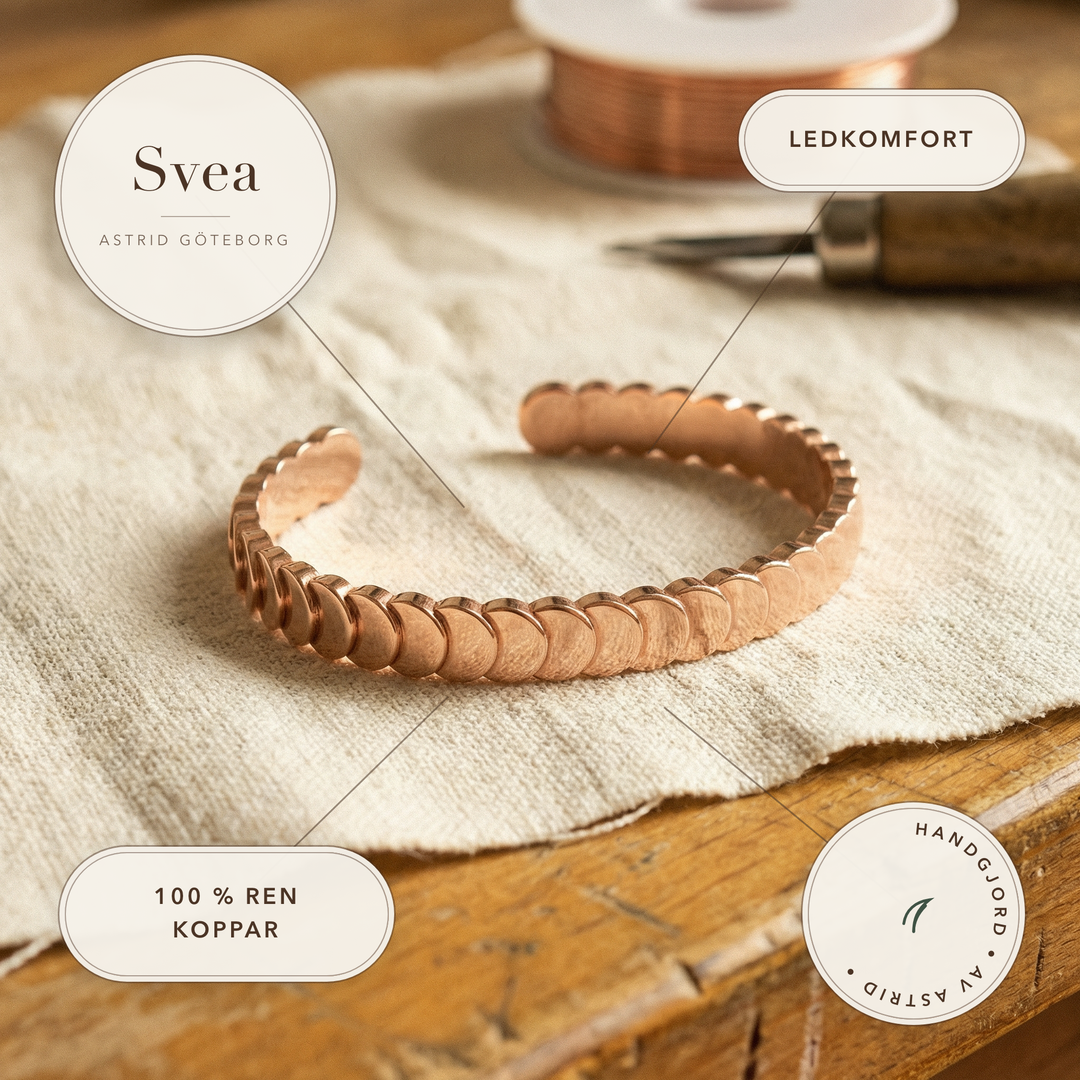 Svea – Handsmitt armband i koppar – handgjord av Astrid Göteborg
