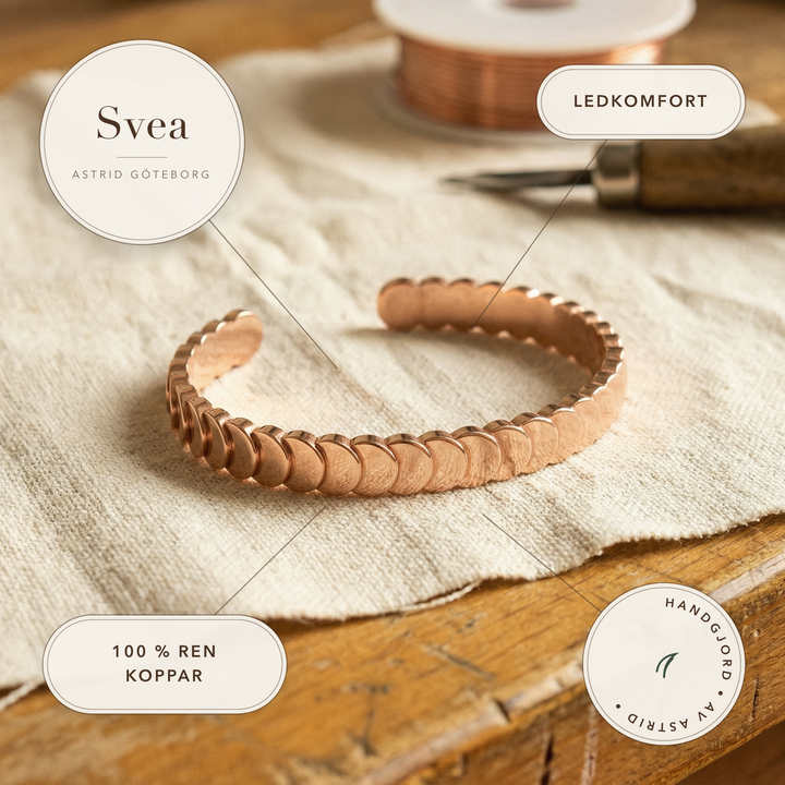 Svea – Handsmitt armband i koppar – handgjord av Astrid Göteborg