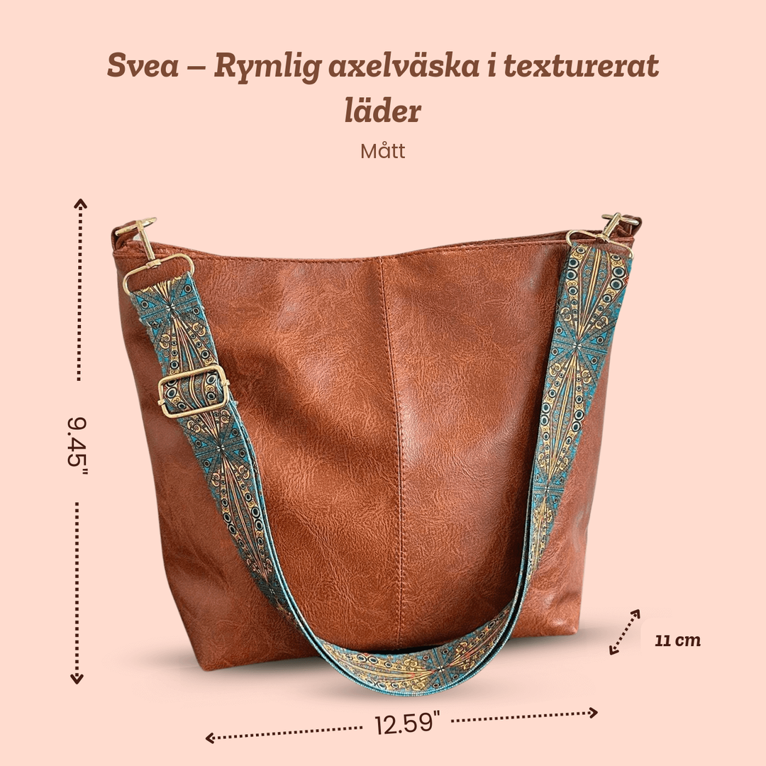 Svea – Rymlig axelväska i texturerat läder – handgjord av Astrid Göteborg