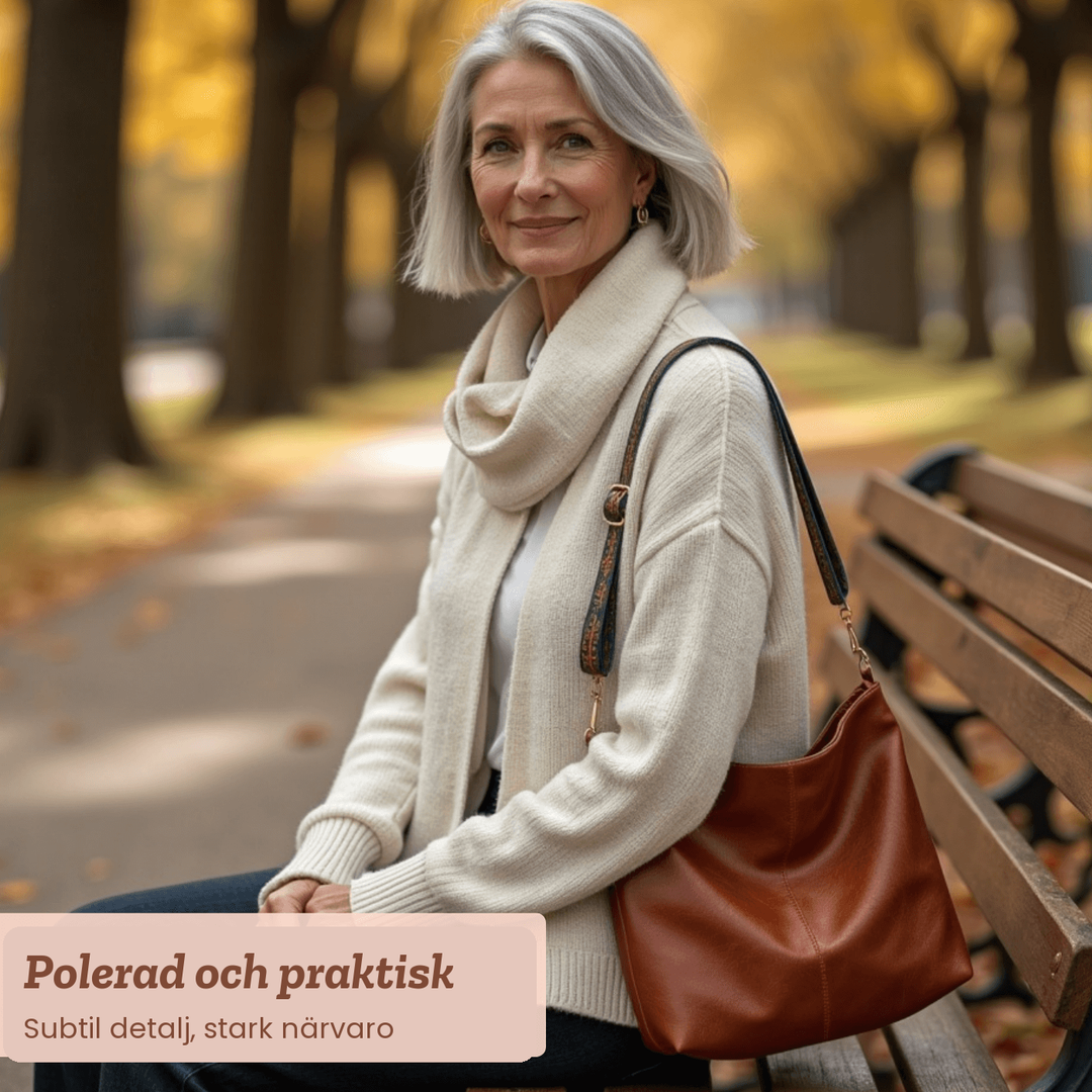 Svea – Rymlig axelväska i texturerat läder – handgjord av Astrid Göteborg