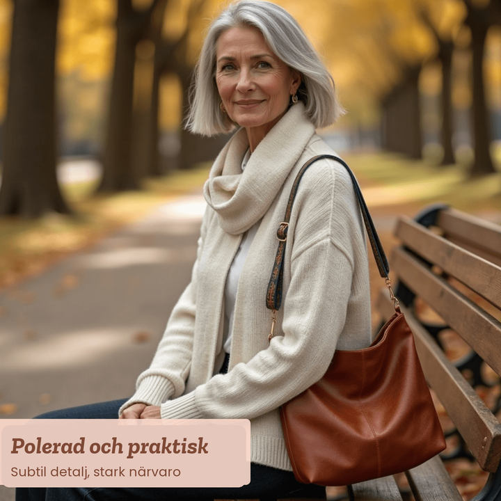 Svea – Rymlig axelväska i texturerat läder – handgjord av Astrid Göteborg