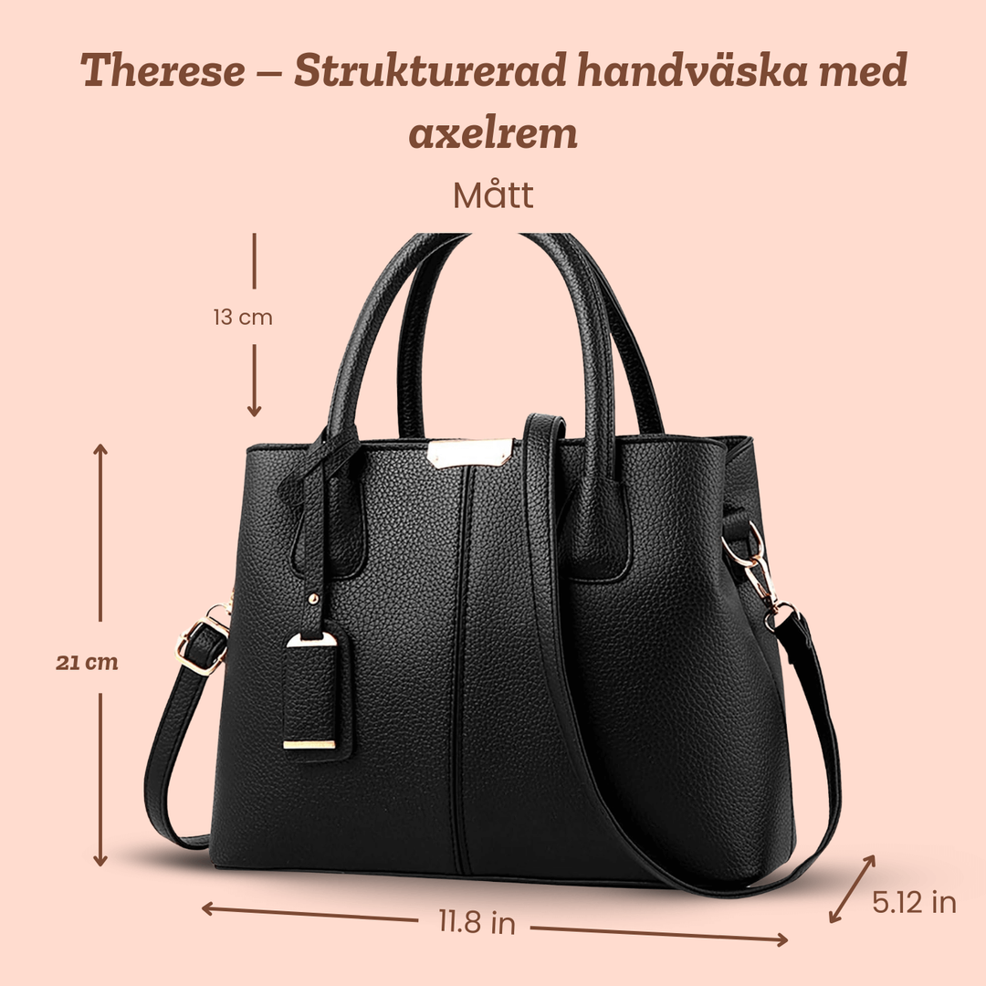 Therese – Strukturerad handväska med axelrem – handgjord av Astrid Göteborg