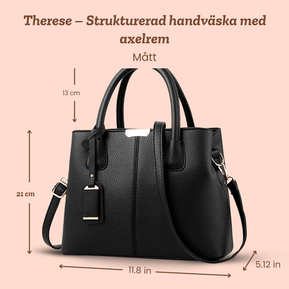 Therese – Strukturerad handväska med axelrem – handgjord av Astrid Göteborg