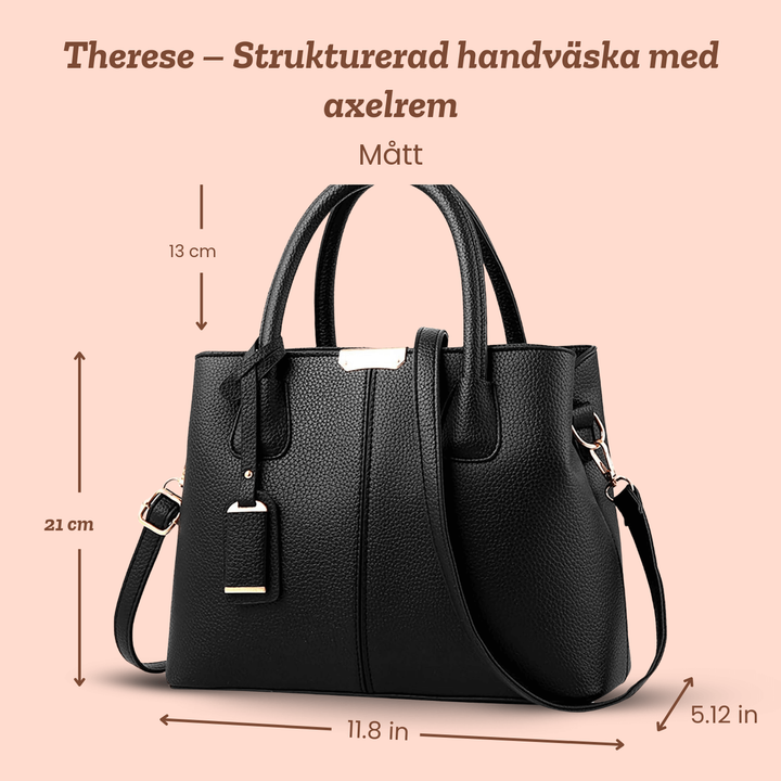 Therese – Strukturerad handväska med axelrem – handgjord av Astrid Göteborg