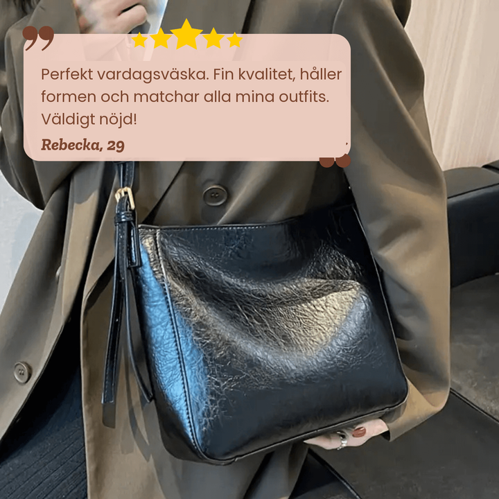 Tove – Rymlig axelväska med vävt band – handgjord av Astrid Göteborg