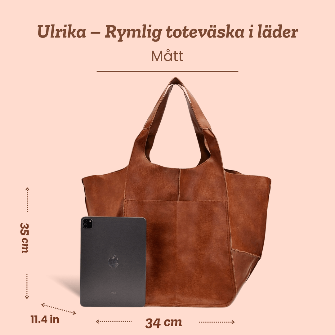 Ulrika – Rymlig toteväska i läder – handgjord av Astrid Göteborg