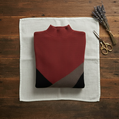 Torun – Stickad tröja med color block-mönster