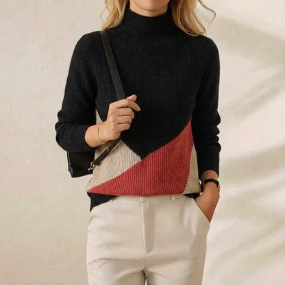 Torun – Stickad tröja med color block-mönster
