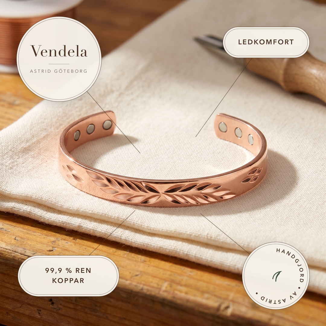 Vendela – Handgjort armband med lövmönster – handgjord av Astrid Göteborg