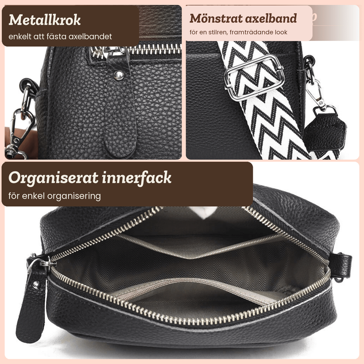 Vivi – Crossbodyväska med mönstrat axelband – handgjord av Astrid Göteborg