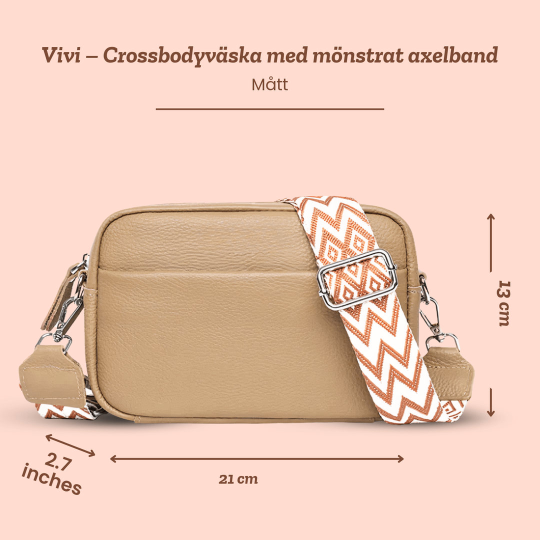Vivi – Crossbodyväska med mönstrat axelband – handgjord av Astrid Göteborg