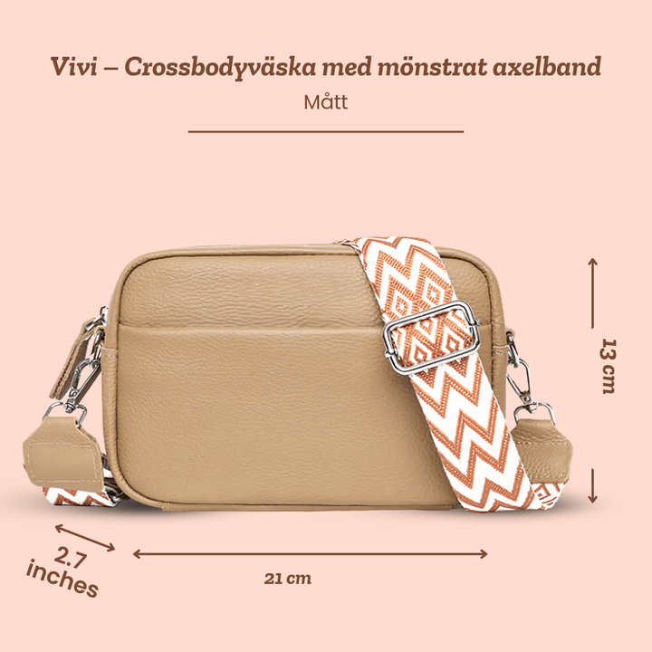 Vivi – Crossbodyväska med mönstrat axelband – handgjord av Astrid Göteborg