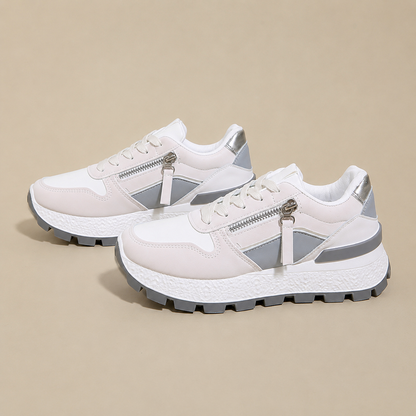 Signe – Sneakers med leoparddetaljer och tjock sula