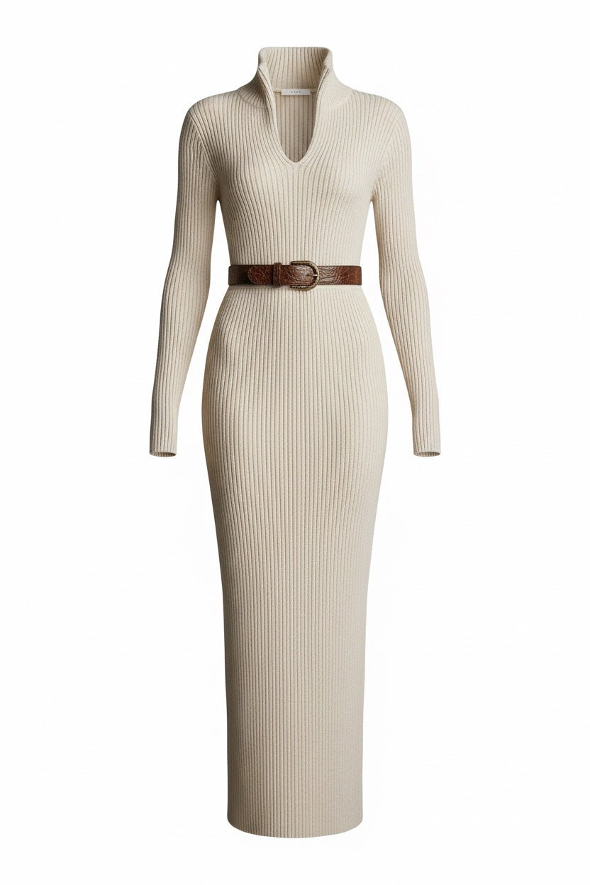 Bodil – Figurnära midi­klänning i chic stil