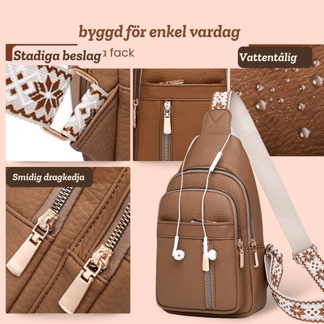 Ylva – Smidig slingbag i skinnkänsla – handgjord av Astrid Göteborg