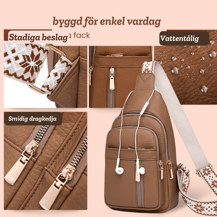 Ylva – Smidig slingbag i skinnkänsla – handgjord av Astrid Göteborg