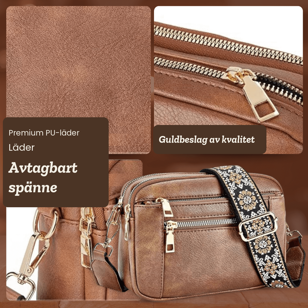 Yvonne – Crossbodyväska med vävt axelband – handgjord av Astrid Göteborg