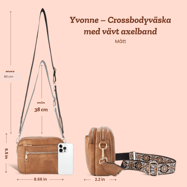 Yvonne – Crossbodyväska med vävt axelband – handgjord av Astrid Göteborg